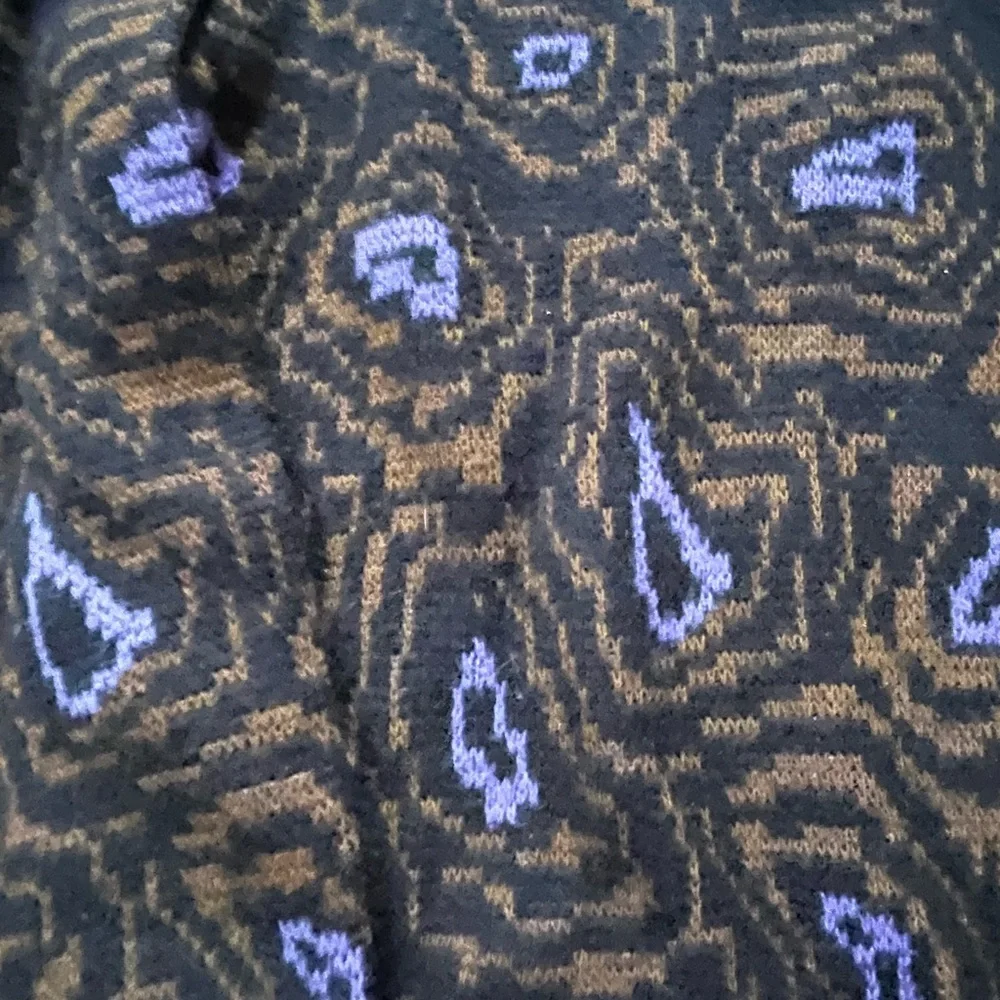 VINTAGE Men's Saturdays Brown and Purple‎ Patterned Sweater XL